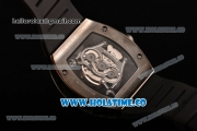 Richard Mille RM 038 Asia Automatic PVD Case with Skeleton Dial and Black Rubber Strap