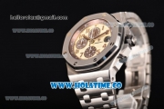 Audemars Piguet Royal Oak Offshore Safari 2014 Chrono Swiss Valjoux 7750 Automatic Steel Case/Bracelet with Yellow Dial and Brown Arabic Numeral Markers - 1:1 Original (NOOB)