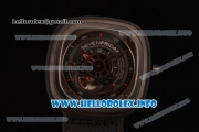 SevenFriday P3-01 Japanese Miyota 8215 Automatic PVD Case with Skeleton Dial and Black Leather Strap