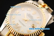 Rolex Datejust Automatic Movement ETA Coating Case with White MOP Dial and Two Tone Strap