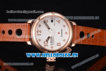 U-Boat Chimera Automatic Asia ST25 Automatic Rose Gold Case White Dial Brown Leather Strap and Rose Gold Markers