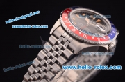 Rolex GMT Master Vintage Swiss ETA 2836 Automatic Full Steel with Blue/Red Bezel and Black Dial