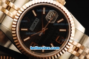 Rolex Datejust Automatic Movement ETA Coating Case with Rose Gold Bezel and Two Tone Strap-36mm