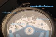 Ulysse Nardin Marine Chronograph Swiss Valjoux 7750 Automatic Movement PVD Case with White Markers and Black Rubber Strap