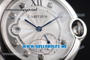 Cartier Ballon Bleu De Large Asia 2813 Automatic Stainless Steel Case/Bracelet with Silver Dial and Diamonds Markers