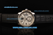 Cartier Calibre Automatic Movement Steel Case with White Dial and Roman Numerals