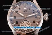 IWC Big Pilot "Markus Buhler" Asia 6497 Manual Winding Steel Case with Grey Dial Arabic Number Markers and Black Leather Strap (KW)