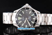 Omega Seamaster Professional Chronometer Swiss ETA 2824 Automatic Movement Black Dial with Green Stick Marker and SSband Omega Seamaster Professional Chronometer Swiss ETA 2824 Automatic Movement Black Dial with Green Stick Marker and SSband
