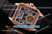 Cartier Santos Tourbillon Asia Automatic Rose Gold Case with Black Dial and Roman Numeral Markers