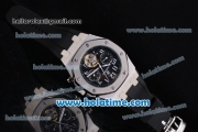 Audemars Piguet Royal Oak Offshore Tourbillon Automatic Movement Black Grid Dial with White Number Markers and Black Rubber Strap