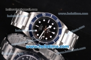 Tudor Heritage Black Bay Swiss ETA 2824 Automatic Steel Case/Bracelet with Blue Bezel Black Dial and White Markers - 1:1 Original (ZF)