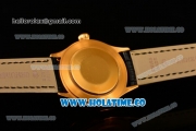 Rolex Cellini Time Asia 2813 Automatic Yellow Gold Case White Dial Black Leather Strap and Stick/Roman Numeral Markers