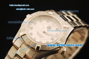 Tag Heuer Aquaracer Swiss Quartz Movement Full Steel with White Dial and Diamond Markers