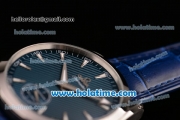 Omega Seamaster Aqua Terra 150 M Small Seconds 6497 Manual Winding Steel Case with Blue Dial and Blue Leather Strap