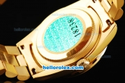 Rolex Day-Date Oyster Perpetual Automatic Movement Full Gold with Diamond Hour Marker and Diamonds Bezel