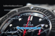 Omega Seamaster Diver 300M Co-Axial Chrono Swiss Valjoux 7753 Automatic Steel Case with Black Dial and White Markers - 1:1 Original