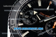 Omega Seamaster Planet Ocean Chrono Clone Omega 9300 Automatic Steel Case with Black Dial and Black Rubber Strap (EF)