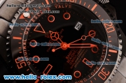 Rolex Sea-Dweller Bamford Asia 2813 Automatic PVD Case with PVD Strap Black Dial Orange Markers