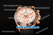 Rolex Daytona Chrono Swiss Valjoux 7750 Automatic Rose Gold Case with PVD Bezel Stick Markers and White Dial (BP)