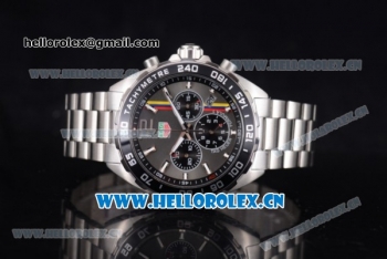 Tag Heuer Formula 1. James Hunt Miyota Quartz Stainless Steel Case/Bracelet with Grey Dial and Stick/Arabic Numeral Markers