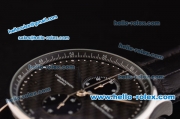 IWC Portuguese Chronograph Miyota Quartz Steel Case with Black Carbon Fiber Dial and Silver Arabic Numeral Markers