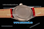 Rolex Cellini Time Asia 2813 Automatic Steel Case with Silver Stick Markers and Black/Red Dial