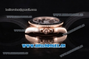 Rolex Yacht-Master 40 Miyota 8215 Automatic Rose Gold Case with Black Dial and Dot Markers Black Rubber Strap