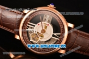 Cartier Rotonde De Cartier Asia Automatic Rose Gold Case with Black Skeleton Dial and Brown Inner Bezel