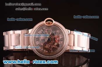 Cartier Ballon Bleu de Cartier Skeleton Automatic Rose Gold Case/Bracelet with Diamond Bezel