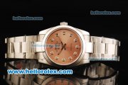 Rolex Air King Automatic Movement Full Steel with Rose Gold Dial and Diamond Markers