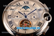 Cartier Ballon Bleu De Tourbillon Moonphase Asia Automatic Steel Case with White Dial and Roman Numeral Markers