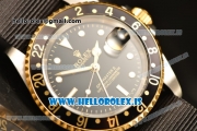 Rolex GMT-Master II Vintage 2813 Auto With Nylon Strap Black Dial And Black Bezel Two Tone