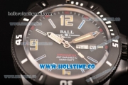 Ball Engineer Hydrocarbon Spacemaster Miyota 8205 Automatic PVD Case with Black Dial Rubber Strap and Luminous Blue Markers