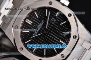 Audemars Piguet Royal Oak Swiss Quartz Steel Case/Bracelet with Black Dial and White Stick Markers