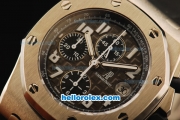 Audemars Piguet Royal Oak Offshore Grey Themes Chronograph Swiss Valjoux 7750 Automatic Movement Titanium Case with Black Rubber Strap-Run 12@Sec