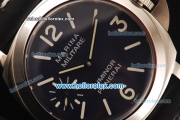 Panerai Marina Militare Asia 6497 Manual Winding Steel Case with Dark Blue Dial and Black Leather Strap