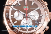 Tag Heuer Formula 1 Miyota Quartz Rose Gold Case with Stick Markers Brown Dial and Brown Nylon Strap