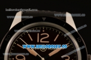 Bell&Ross BR 123 FALCON Miyota 9015 Automatic Steel Case with Brown Dial and Black Rubber Strap