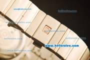 Omega Constellation Swiss ETA 2824 Automatic Steel Case with Rose Gold Bezel and Diamond Markers/Bezel-(35mm)