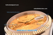 Rolex Datejust Original Swiss Original ETA 2836 Automatic Two Tone Case/Strap with Gold Jubilee Dial and Diamond Markers