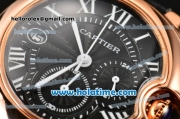 Cartier Ballon Bleu De Medium Chrono Miyota Quartz Rose Gold Case with Black Dial and Roman Numeral Markers