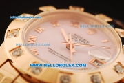 Rolex Datejust Swiss ETA 2836 Automatic Movement Full Rose Gold with Pink Dial and Roman Numerals