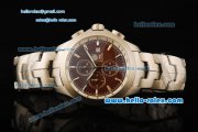 Tag Heuer Link 200 Meters Chronograph Quartz Movement Full Steel with Brown Dial