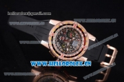 Richard Mille RM60-01 Asia Automatic Rose Gold Case with Skeleton Dial Black Rubber Strap and Stick/Arabic Numeral Markers