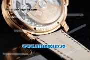 Audemars Piguet Millenary Miyota 9015 Automatic Rose Gold Case White Dial With Roman Numeral Markers Black Leather Strap