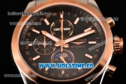 Longines Master Moonphase Miyota OS10 Quartz with Date Tone Tone Case/Bracelet with Black Dial and Stick Markers