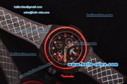 Hublot King Power Dwyane Wade Swiss Valjoux 7750-SHG Automatic PVD Case with Red Markers Black Dial and Black Rubber Strap