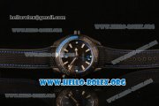 Omega Seamaster Planet Ocean GMT Blue Deep Black Clone Omega 8906 Automatic PVD Case with Black Dial and Black Rubber Strap (EF)