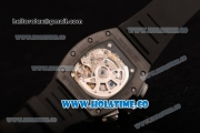 Richard Mille RM 011 Felipe Massa Flyback Chronograph Swiss Valjoux 7750 Automatic Carbon Fiber Case with Skeleton Dial Black Inner Bezel and Rose Gold Markers - 1:1 Original