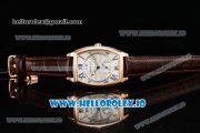 Breguet Heritage Asia Automatic Rose Gold Case White Dial With Roman Numeral Markers Brown Leather Strap